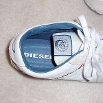 Diesel Mens Run-away White/Mojave Desert Leather Sneakers 10.5