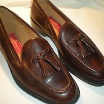 MENS Cole Haan Brown leather tassel slip on shoes Sz 7 1/2 D