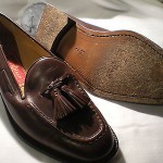 MENS Cole Haan Brown leather tassel slip on shoes Sz 7 1/2 D