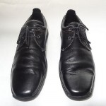 COLE HAAN Nike Air Men’s BLACK Leather Plain Toe Blucher Casual Shoes – Size 11M