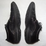 COLE HAAN Nike Air Men’s BLACK Leather Plain Toe Blucher Casual Shoes – Size 11M