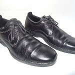 COLE HAAN Nike Air Men’s BLACK Leather Plain Toe Blucher Casual Shoes – Size 11M