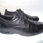 COLE HAAN Nike Air Men’s BLACK Leather Plain Toe Blucher Casual Shoes – Size 11M