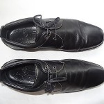 COLE HAAN Nike Air Men’s BLACK Leather Plain Toe Blucher Casual Shoes – Size 11M