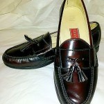 Cole Haan Burgundy Leather Slip On Pinch Tassel Loafer Mens Size 12 D
