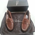 Cole Haan Mens Bowman Brown Saddle Tan Business Casual Penny Loafers Shoes 9.5 D
