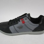 MENS DIESEL EASTCOP HUTSKY BLACK LEATHER/GREY CANVAS SIZE US 10.5 NIB #1B
