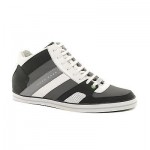 Hugo Boss Men Shoes Black Label Somerset Authentic Mid  Sneakers In Medium Grey