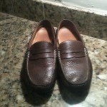 Cole Haan brown pebbled leather driving moccasins men’s 7