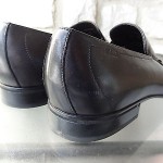 SHARP HUGO BOSS ITALIAN MEN SHOES 12 M BLACK LEATHER LOAFERS SLIP ONS