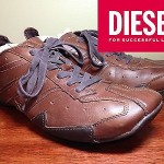 DIESEL Mens Shoes 11 Brown LEATHER Brown Almaty Lace Up Sneakers FREE SHIPPING