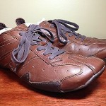 DIESEL Mens Shoes 11 Brown LEATHER Brown Almaty Lace Up Sneakers FREE SHIPPING