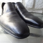 SHARP HUGO BOSS ITALIAN MEN SHOES 12 M BLACK LEATHER LOAFERS SLIP ONS