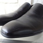 SHARP HUGO BOSS ITALIAN MEN SHOES 12 M BLACK LEATHER LOAFERS SLIP ONS