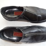 COLE HAAN Nike Air Men’s BLACK Leather Center Split Loafer Shoes – Size 8.5M