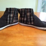 Diesel FUNKYON High Top/Boot Athletic Shoes – Plaid & Gray Suede – Size 11/44.5