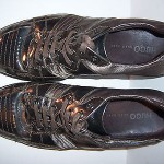 Men EUR 43 US 10 HUGO BOSS Metallic Silver Bronze Fashion Sneaker Oxford Shoe