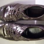 Men EUR 43 US 10 HUGO BOSS Metallic Silver Bronze Fashion Sneaker Oxford Shoe