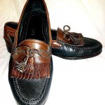 Cole Haan Duel Tone Black Brown Tassel Moc Toe Slip On Mens Loafer 13 D