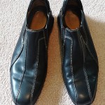 COLE HAAN Nike AIR Black Leather Mens Loafer 8.5M C04054 Slip On EUC Cushioned