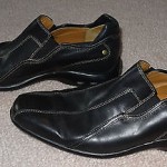 COLE HAAN Nike AIR Black Leather Mens Loafer 8.5M C04054 Slip On EUC Cushioned
