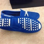 NEW Cole Haan Air Grant Driving shoes blue suede/white Sz 13D