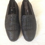 MENS COLE HAAN BLACK WOVEN LOAFERS SIZE 9M