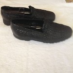 MENS COLE HAAN BLACK WOVEN LOAFERS SIZE 9M