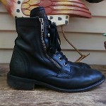Diesel “The Pit” Black Leather Lace Up Combat Boots w/Zip Detail Sz 7/7.5 EUR 40