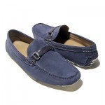 $245 HUGO BOSS Blue Drivers Loafers Shoes 12 45 Mens Casual Moccasins 12 .5 46