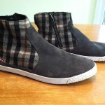 Diesel FUNKYON High Top/Boot Athletic Shoes – Plaid & Gray Suede – Size 11/44.5