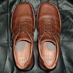 $$$  CLARKS   mens  Oil-Rubbed Leather  Shoes Oxfords  USA  9 M   CLEAN—NICE!!