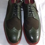 NIB COLE HAAN Cooper Square Wing Tip Oxford Leather Wool Shoes Mens 10 Green