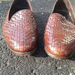Bragano / Cole Haan Woven Slip On Loafers – Brown Tan Leather Italy 11.5