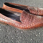 Bragano / Cole Haan Woven Slip On Loafers – Brown Tan Leather Italy 11.5