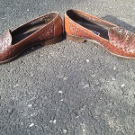 Bragano / Cole Haan Woven Slip On Loafers – Brown Tan Leather Italy 11.5