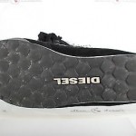Mens DIESEL casual black / gray leather sneakers shoes sz. 9.5 M GREAT!