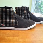 Diesel FUNKYON High Top/Boot Athletic Shoes – Plaid & Gray Suede – Size 11/44.5