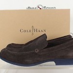 New Mens Cole Haan Stylish Brown/Blue Leather Loafers Shoes Sz. 8 M