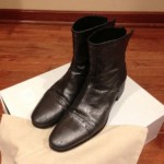 MEN’S DIESEL GUENO ANTHRACITE (GRAY) METALLIC LEATHER ANKLE BOOT, SZ 10.5 (EU44)