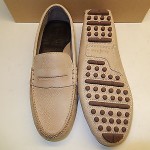 NEW COLE HAAN AIR GRANT SALT PEBBLE GRAIN LEATHER PENNY LOAFER DRIVING MOCS-9.5M
