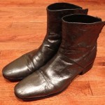 MEN’S DIESEL GUENO ANTHRACITE (GRAY) METALLIC LEATHER ANKLE BOOT, SZ 10.5 (EU44)