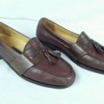 COLE HAAN men size 9D pinch tassel Brown Braided Leather loafers shoes