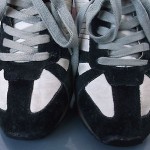 Diesel, White Black Gray Red Suede Leather Fashion Sneakers. Sz. 7.5 M