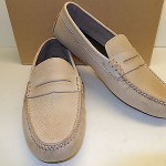 NEW COLE HAAN AIR GRANT SALT PEBBLE GRAIN LEATHER PENNY LOAFER DRIVING MOCS-9.5M