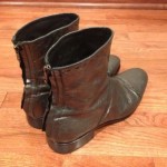 MEN’S DIESEL GUENO ANTHRACITE (GRAY) METALLIC LEATHER ANKLE BOOT, SZ 10.5 (EU44)