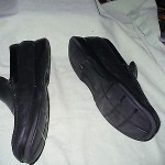 o COLE HAAN BLACK LEATHER SLIP ONS MENS 9 M