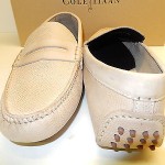NEW COLE HAAN AIR GRANT SALT PEBBLE GRAIN LEATHER PENNY LOAFER DRIVING MOCS-9.5M