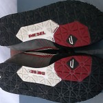 Diesel, White Black Gray Red Suede Leather Fashion Sneakers. Sz. 7.5 M