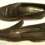 Cole Haan Country Black Leather Woven Loafers Slip On Driving Shoes Size 7 B